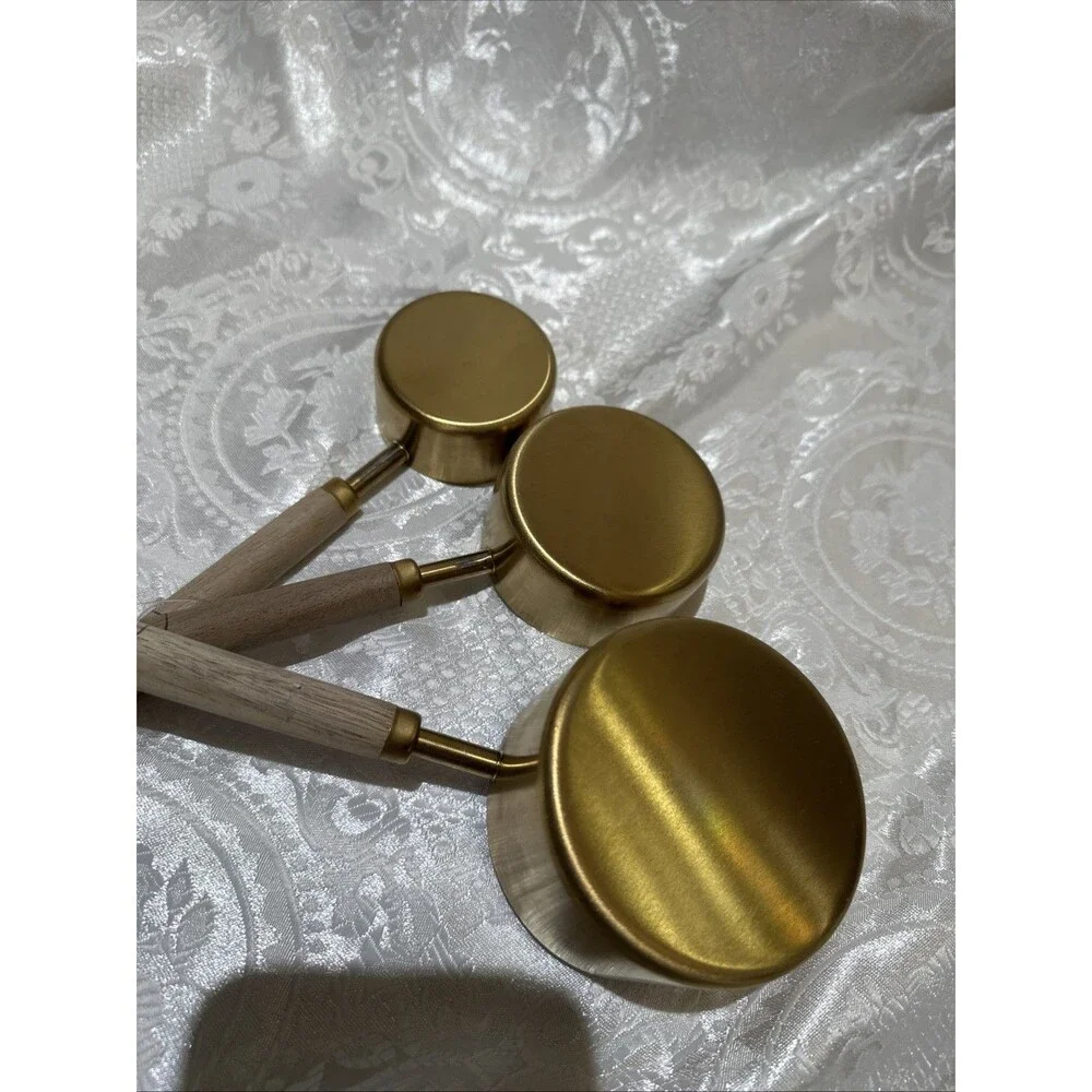 Stainless Steel Measuring Cups Spoons Gold Tone